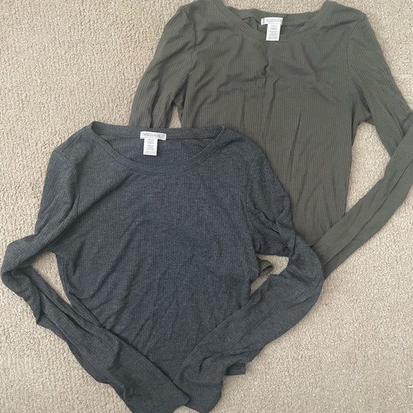 Women's Long Sleeve Tops Bundle - Olive and Charcoal - Picture 1 of 2